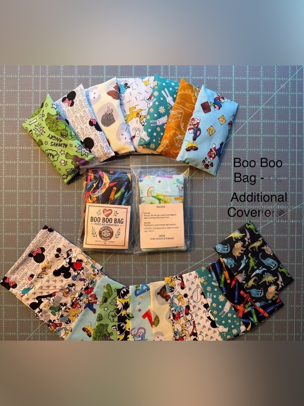 Hand Crafted Ice/Hot Ouchie Bags — Multiple patterns. Size 3 x 5